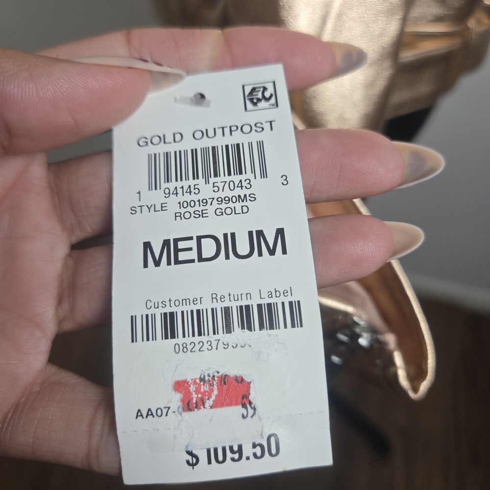 Metallic Rose Gold Moto Leather Jacket for Women - Picture 5 of 7